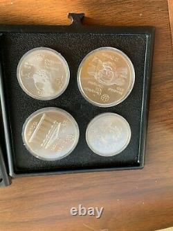 1976 Canada Olympic Coins Set of 28 Silver. 5$ and 10$ in box with Booklet