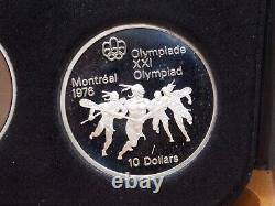 1976 Canada Olympic SPORTS. 925 Silver PROOF (4 Coin) Set SERIES III Case & COA