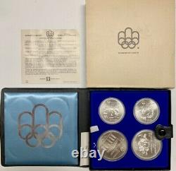 1976 Canada Olympic Silver 4 Coin Set 4.32oz Troy Original Packaging