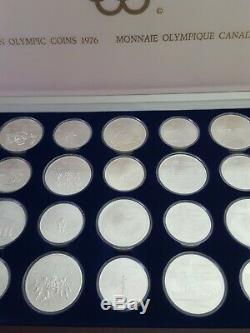1976 Canada Olympic Sterling Silver Coins Set $5 $10 28 Coins in Box