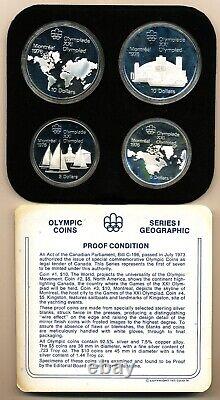 1976 Canada Olympics 4 Piece Silver Coin Set Proof Series 1