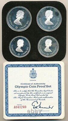 1976 Canada Olympics 4 Piece Silver Coin Set Proof Series 1