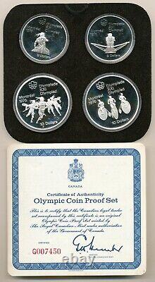 1976 Canada Olympics 4 Piece Silver Coin Set Proof Series 3