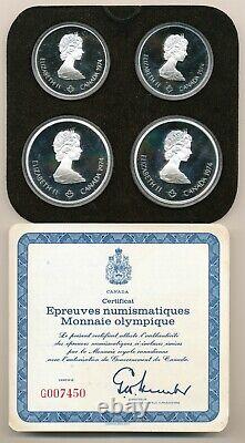 1976 Canada Olympics 4 Piece Silver Coin Set Proof Series 3