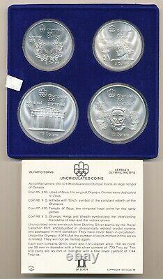1976 Canada Olympics 4 Piece Silver Coin Set Uncirculated Series 2