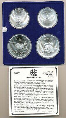 1976 Canada Olympics 4 Piece Silver Coin Set Uncirculated Series 4