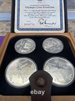 1976 Canadian Mint Montreal Olympic 4 Coin Silver Proof Set withBox & COA (2)