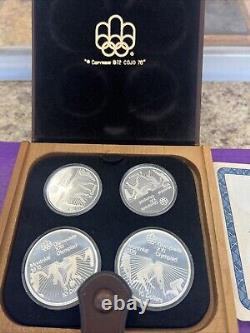 1976 Canadian Mint Montreal Olympic 4 Coin Silver Proof Set withBox & COA (2)