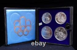 1976 Canadian Montreal Olympic 4 Coin Set OGP, Sterling Silver Series 2 Motifs