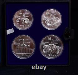 1976 Canadian Montreal Olympic 4 Coin Set OGP, Sterling Silver Series 2 Motifs
