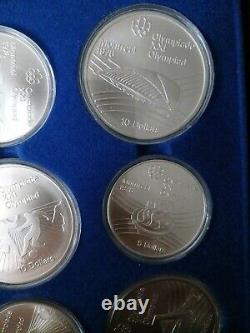 1976 Canadian Montreal Olympic Games 28.925 Silver Coin Set in Original Box