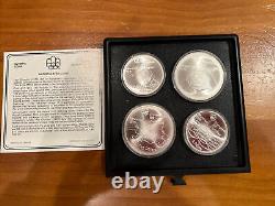 1976 Canadian Montreal Olympic Games 28.925 Silver Coin Set with COA and Case
