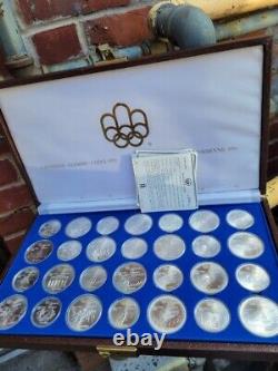 1976 Canadian Montreal Olympic Games 28 Silver Coin Set in Original Box, Papers