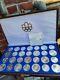 1976 Canadian Montreal Olympic Games 28 Silver Coin Set In Original Box, Papers
