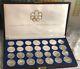 1976 Canadian Montreal Olympic Games 28 Silver Coin Set In Original Box Papers