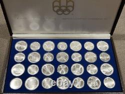 1976 Canadian Montreal Olympic Games 28 Silver Coin Set in Original Box Papers