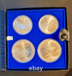 1976 Canadian Montreal Olympic Games 28 Silver Coin Set in Original Boxes Papers