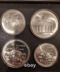 1976 Canadian Montreal Olympics Silver Coin Set Uncirc. 28 coin set with COA. 925