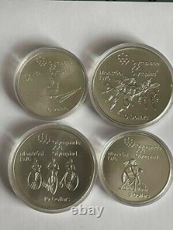 1976 Canadian Montreal Olympics Silver Coin Set Wooden Collector Case