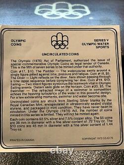 1976 Canadian Olympic 28 Coin Set Series V Water Sports $5 and $10 Silver Coins