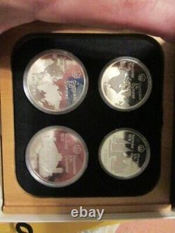 1976 Canadian Olympic Silver Coin Set #1 In the original wood/ leather box withCOA