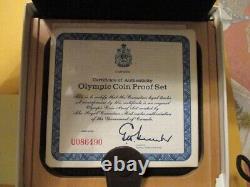 1976 Canadian Olympic Silver Coin Set #7 In the original wood/ leather box withCOA