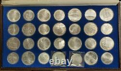 1976 Canadian Olympic Silver Set 28 Coins in Original Box ENN Coins SE