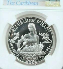 1976 Haiti Silver 50 Gourdes S50g Olympics Thin 6 Ngc Pf 68 Cameo Beautiful Coin