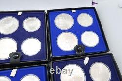 1976 MONTREAL OLYMPIC Games 28 Silver Coins Set in Original Indi Sets, CAB L@@K