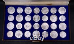 1976 Montreal Canada Olympic Games 28 Sterling Silver Coin Set $5 & $10 WithCase