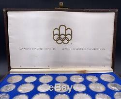 1976 Montreal Canada Olympic Games 28 Sterling Silver Coin Set $5 & $10 WithCase
