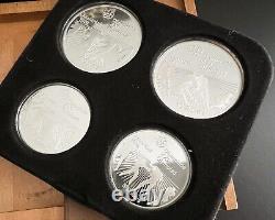 1976 Montreal Canada Silver Proof Four Coin Commemorative Set Olympics Series