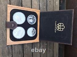 1976 Montreal Canadian Sterling Silver Olympic 28 Coin Set Uncirculated W Displa