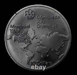 1976 Montreal Olympiad Olympics XXI Jamaica Ten Dollars Silver art round C1588