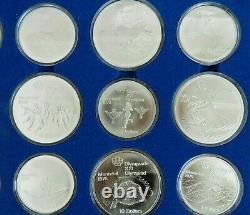 1976 Montreal Olympic 28 Bu Silver Coin Set $5 & $10 30 Troy Oz In Total