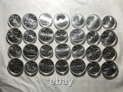 1976 Montreal Olympic Canada Silver Coin Full Set 28 in Original Case