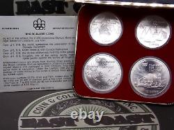 1976 Montreal Olympic GEOGRAPHIC Sterling SILVER 4 Coin Set SERIES I Case & COA