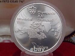 1976 Montreal Olympic GEOGRAPHIC Sterling SILVER 4 Coin Set SERIES I Case & COA