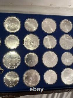 1976 Montreal Olympic Games Silver Coin Set 28 Pieces Original Box+Key