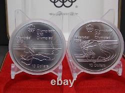 1976 Montreal Olympic WATER SPORTS Silver 4 Coin Set. 925 SERIES V Case & COA