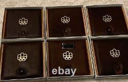 1976 Montreal Olympics 4 Silver Coins set with Original Wooden box and Certifica
