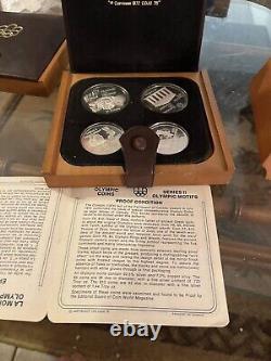 1976 OLYMPIC SILVER PROOF 28 COINS All in Original Boxes All with COA Montreal