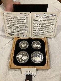 1976 Olympic Silver Proof 28 Coin Set Montreal Canada 7 Series $5 & $10 Coins