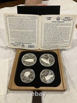 1976 Olympic Silver Proof 28 Coin Set Montreal Canada 7 Series $5 & $10 Coins