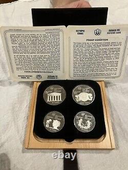 1976 Olympic Silver Proof 28 Coin Set Montreal Canada 7 Series $5 & $10 Coins