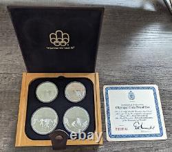 1976 Olympics 4pc Silver Canadian Coin Proof Set Series VI Original Box COA