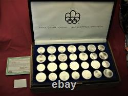 1976 Olympics Canada 28 Pc. Unc. Set $5.00 & $10.00 Coins. 925 Fine Silver