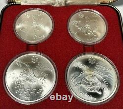 1976 Proof 92.5% Silver Montreal Olympic Games Series IV Set of 4 Coins and Case