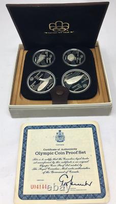 1976 Proof 92.5% Silver Montreal Olympic Games Set of 4 Coins & Case