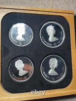 1976 Proof Olympic 4 Coin Set Series VI Body Contact Sports 4.32 Oz Fine Silver